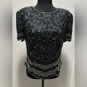 Papell Boutique Evenings Silk Blouse - MP - Black - Used